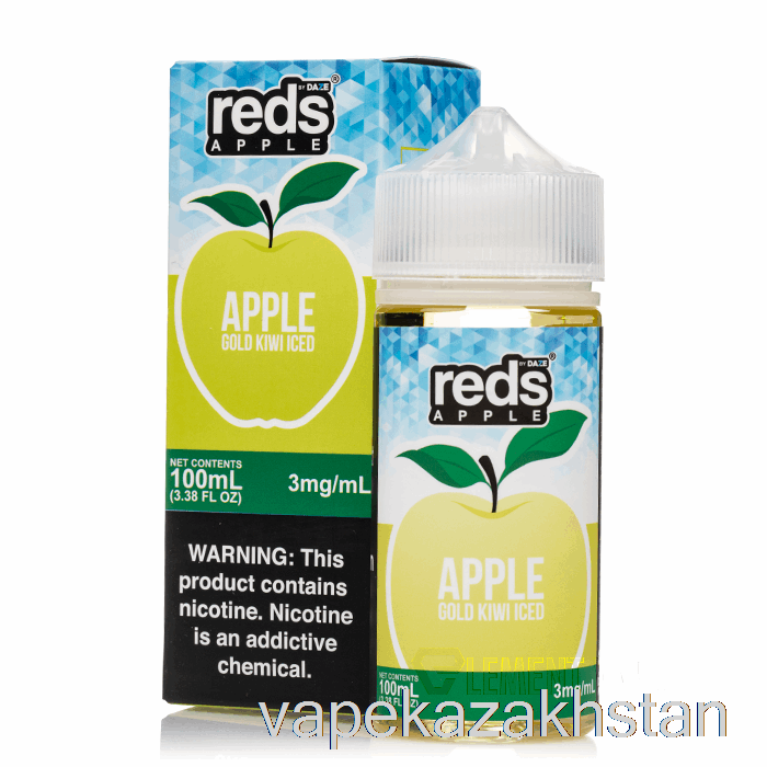 Vape Kazakhstan ICED Gold Kiwi - Reds Apple E-Juice - 7 Daze - 100mL 3mg